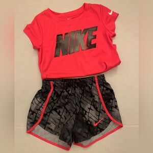 Girls Nike Dri-FIT Coral Tee and shorts